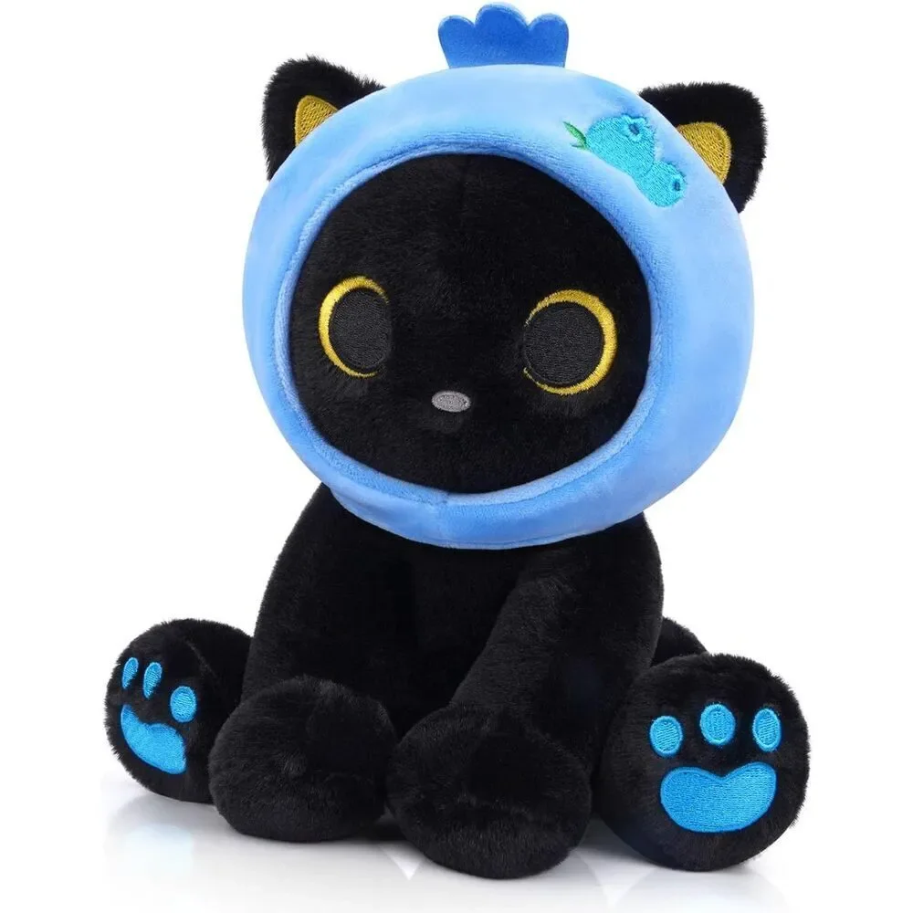 8inch Blueberry Black Cat Plush Stuffed Animals For Kids